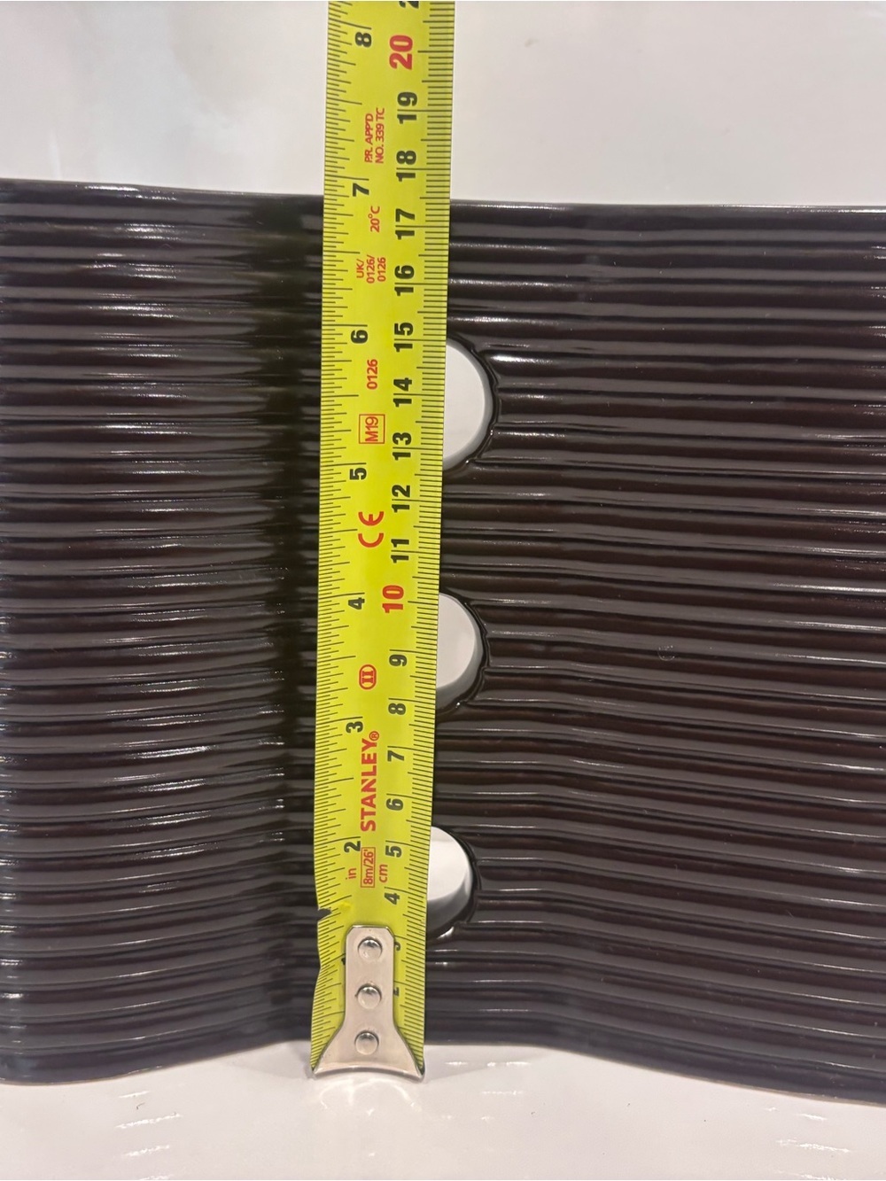 Modern Ribbed Ceramic Vase in Dark Brown - Picture 6 of 7